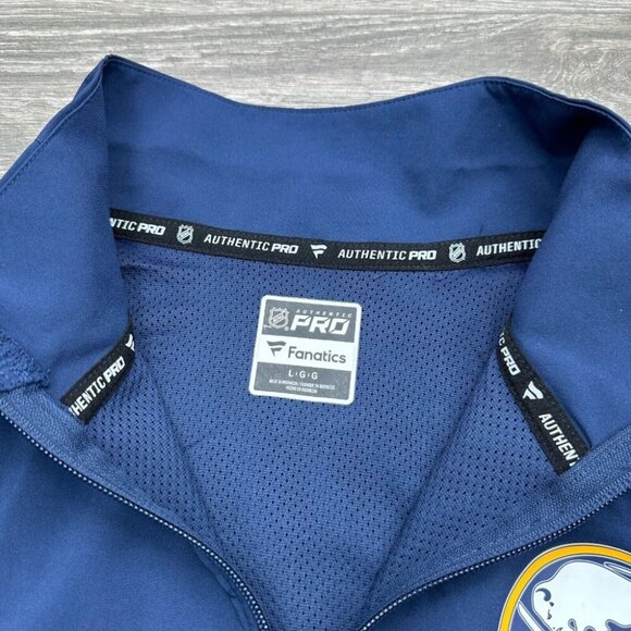 Buffalo Sabres Jacket Men's Large Blue NHL Authentic Pro Rinkside Zip Fanatics - Picture 2 of 16
